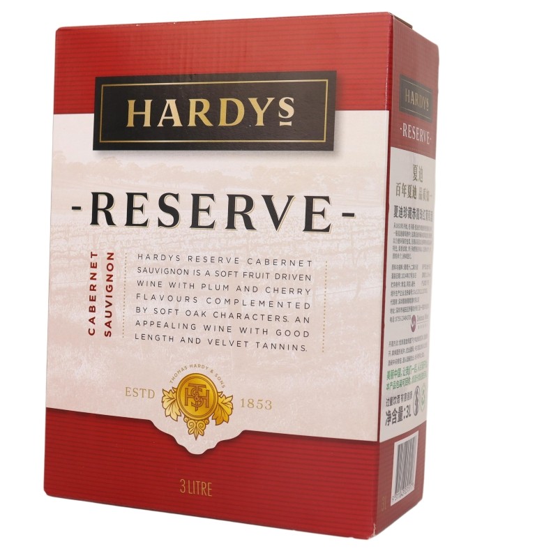 【肉食者天堂】澳洲夏迪葡萄酒珍藏赤霞珠干红3L盒装红酒袋装红酒