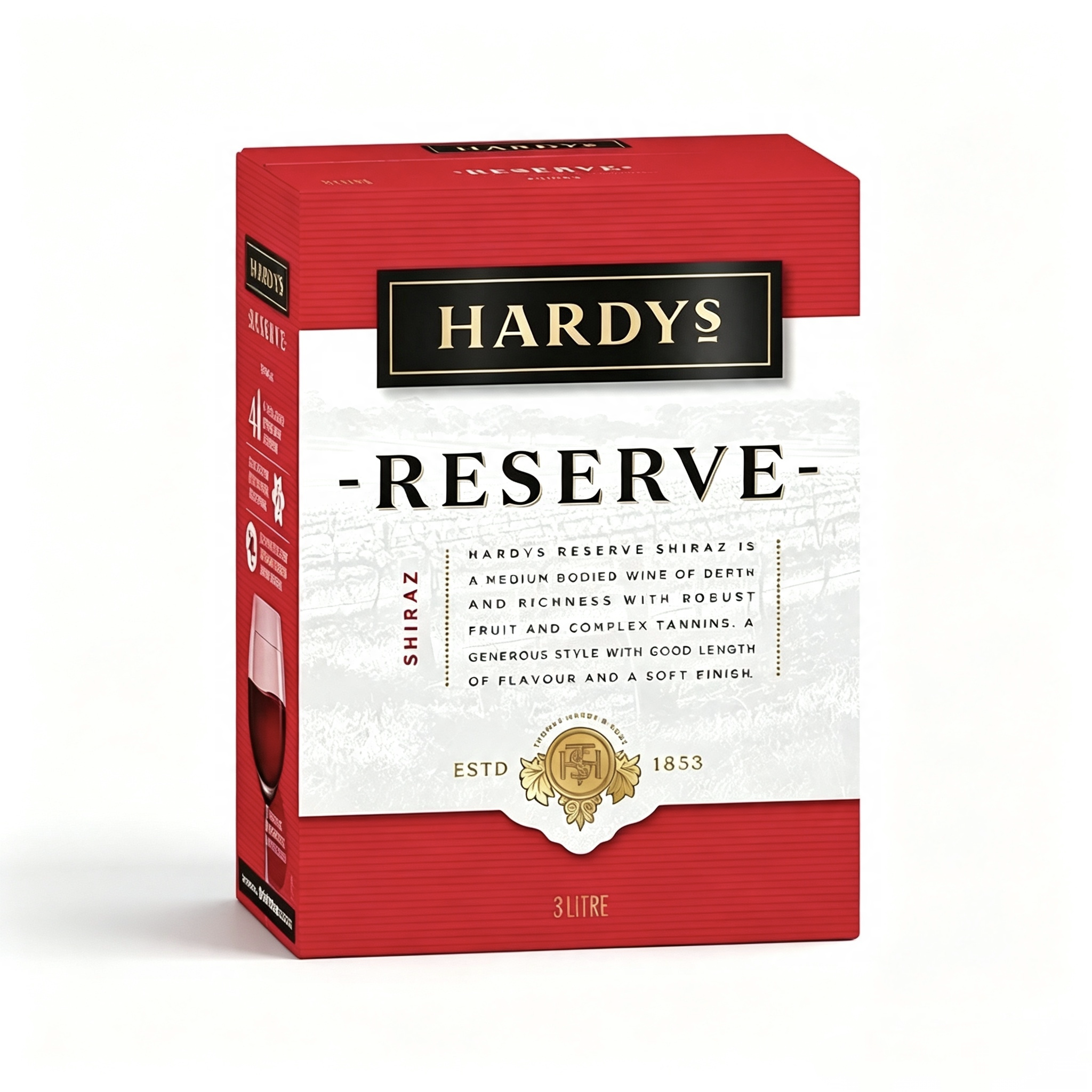 夏迪/hardys 珍藏 西拉 红葡萄酒3L 盒装 澳洲原装进口 每日红酒