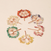 天然水晶碎石发财树招财树头半成品手工编织摆件不定型花束树枝