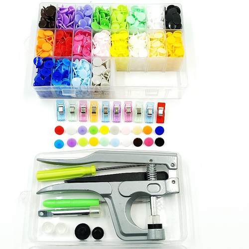 400套T5彩色扣子树脂四合扣套装+手压钳塑料按扣免缝儿童树脂纽扣