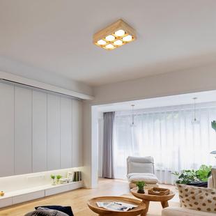 明装 筒灯原木无主灯照明客厅卧室斗胆灯格栅灯走廊过道吸顶灯274L