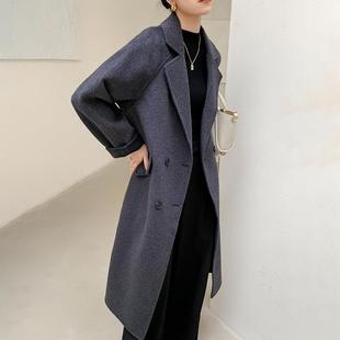 2024秋冬新款 双面羊绒大衣女士加长款 高端气质羊毛双面呢外套风衣