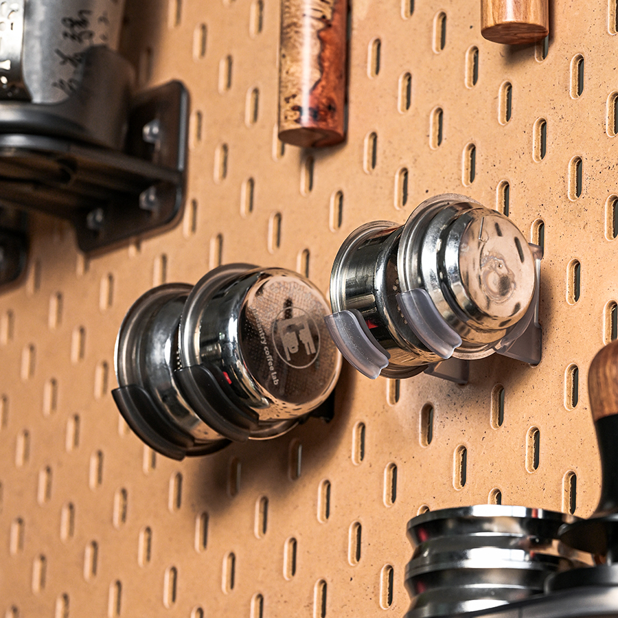 洞洞板挂置配件意式咖啡透明简易粉碗51-53-58mm收纳整理陈列架