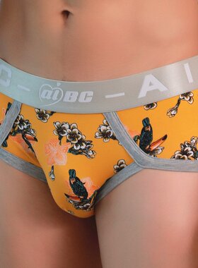 厂销aibc男士内裤小平角裤棉料低腰U凸印花透气吸汗018-XPJ