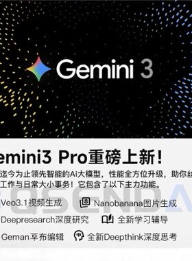 【Gemini3pro ！稳定不降智】Gemini pro3.1 3.0个人会员代充