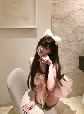 你脸好红shyness-私藏礼物-纯欲可爱蝴蝶结网纱透视猫咪cos套装