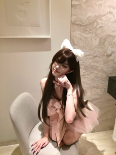 你脸好红shyness-私藏礼物-纯欲可爱蝴蝶结网纱透视猫咪cos套装