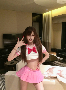 你脸好红shyness-pink水手-学院风海军领水手服JK制服PU亮面胶衣
