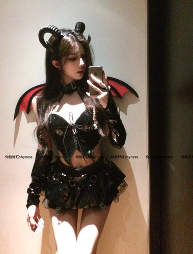你脸好红shyness- 恶魔大人-万圣动漫二次元制服cos扮演套装漆皮