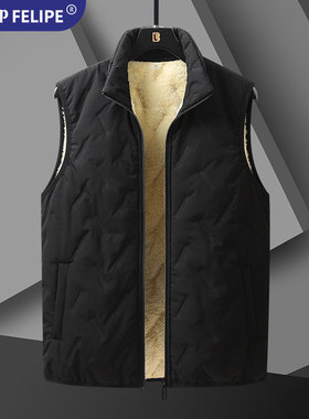 WASSUP FELIPE羊羔绒马甲男士秋冬季加绒加厚立领外套无袖坎肩