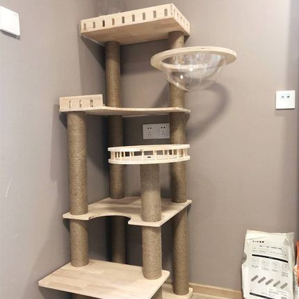 水星喵记猫架猫爬架实木大型猫塔猫架猫树别墅猫跳台玩具猫抓柱子