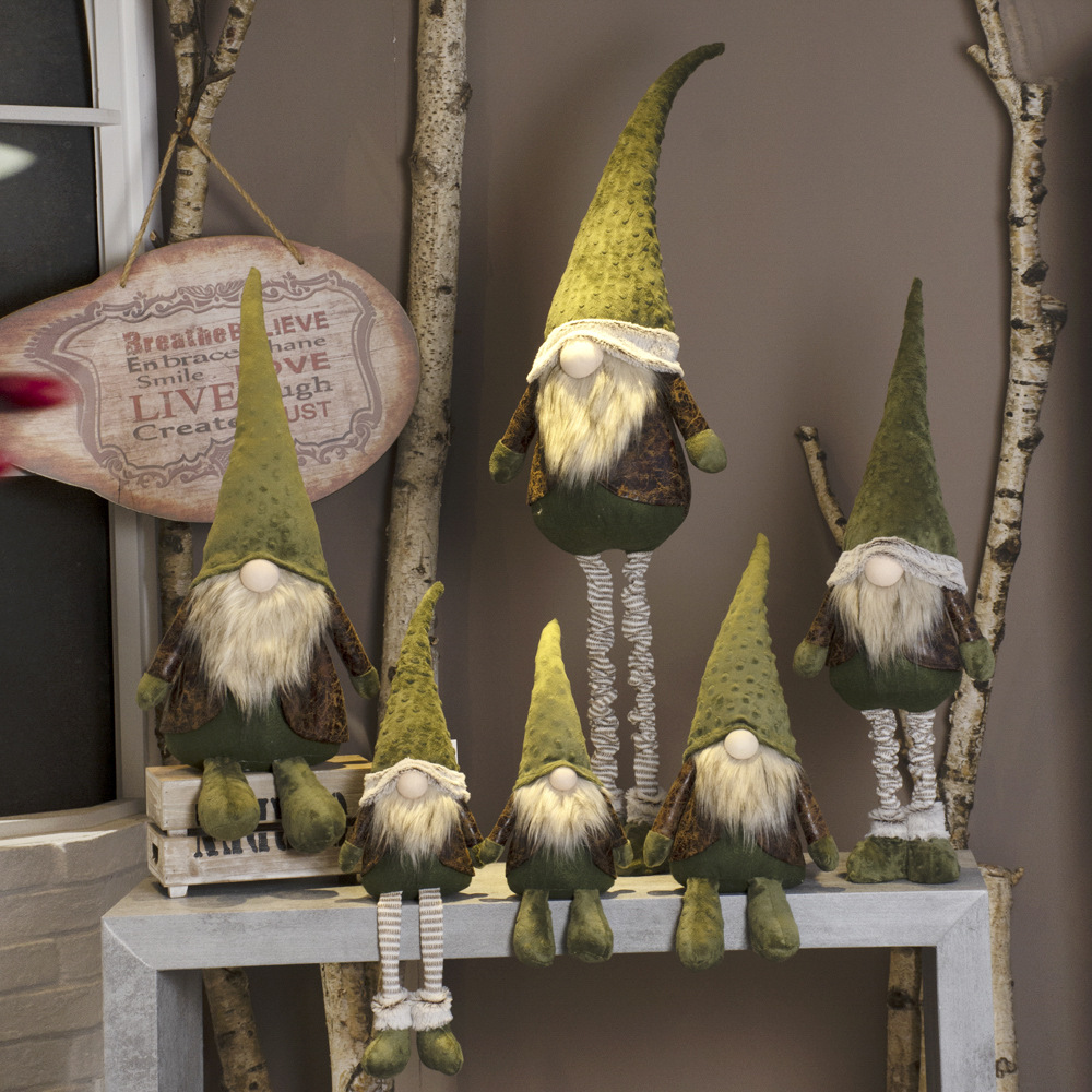 圣诞节可爱无脸娃娃桌面玩偶