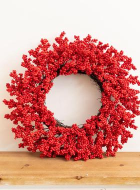 新年浆果花环红色喜庆前门门挂装饰乔迁挂件节日氛围场景春节布置