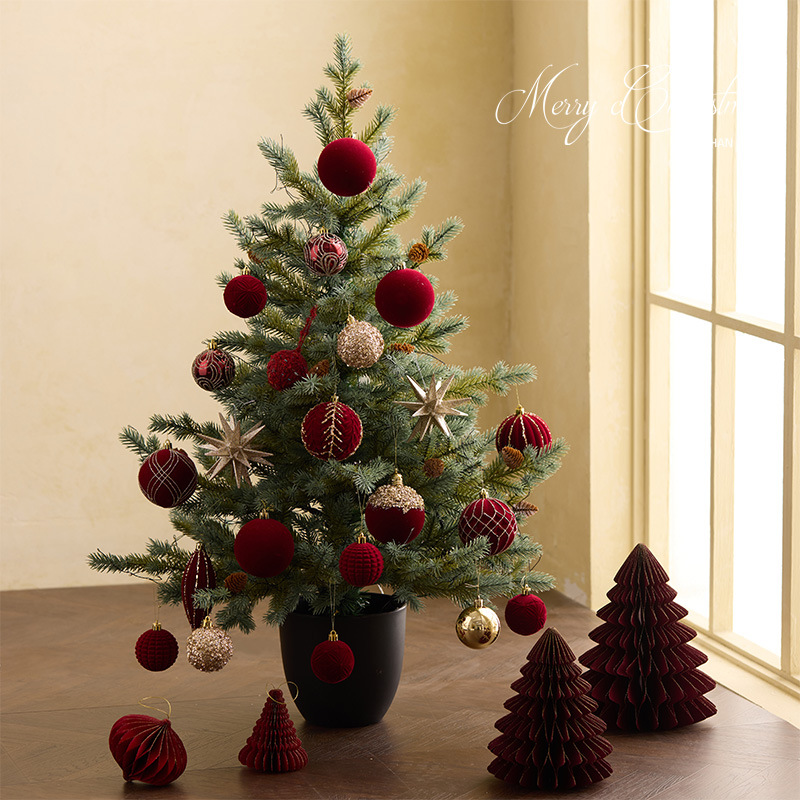迷你pe圣诞树圣诞装饰品桌面摆件