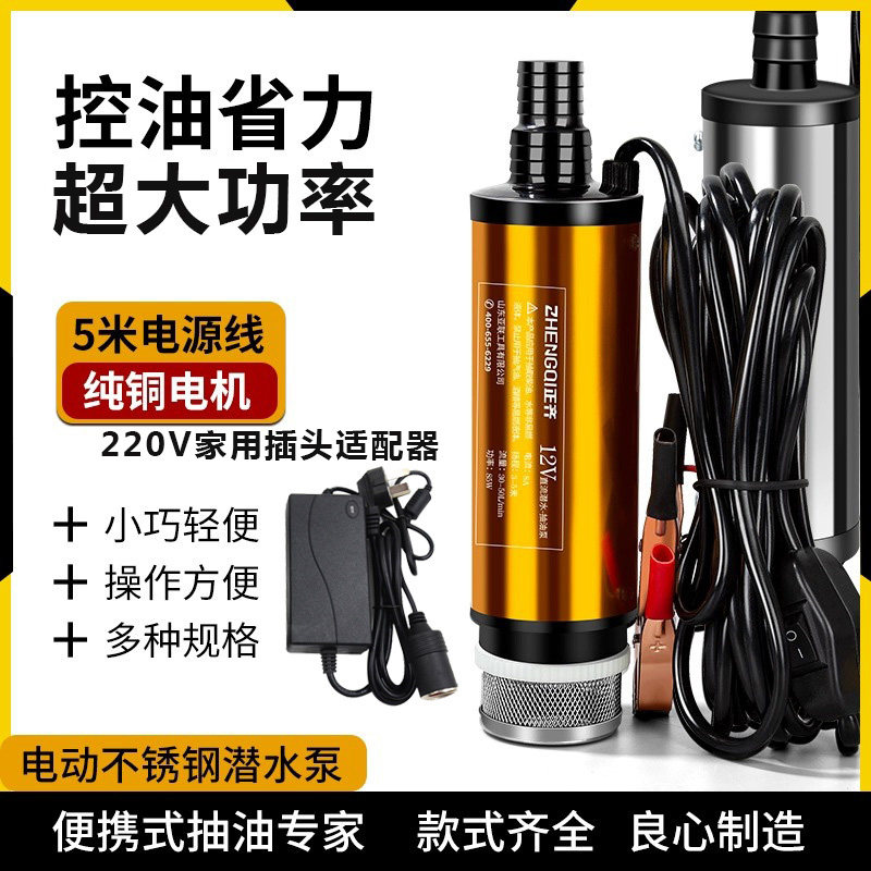 电动抽水泵小型12V220V家用抽水机柴油自吸式潜水泵抽油泵神器
