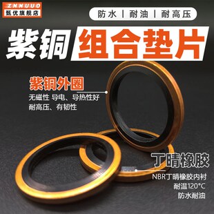 14修理盒 JB982紫铜组合垫片橡胶复合金属圈半包螺丝垫M6