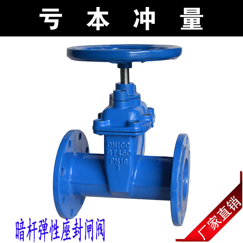 暗杆弹性座封闸阀/软密封阀门法兰自来水闸阀DN50 65 80 100 150
