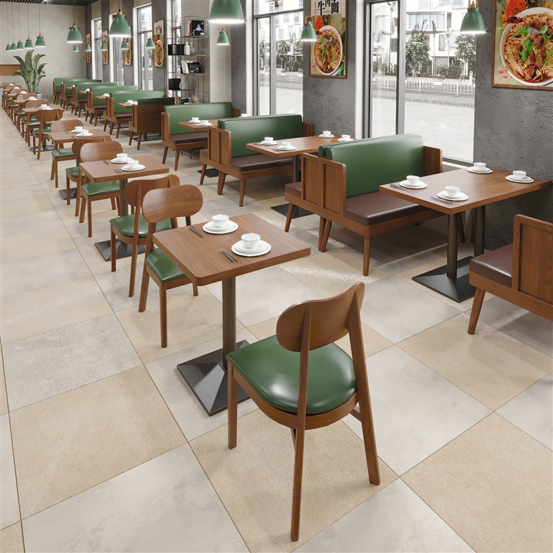 定制实木茶餐厅靠墙卡座沙发咖啡厅餐饮家具饭店清吧酒吧桌椅组合