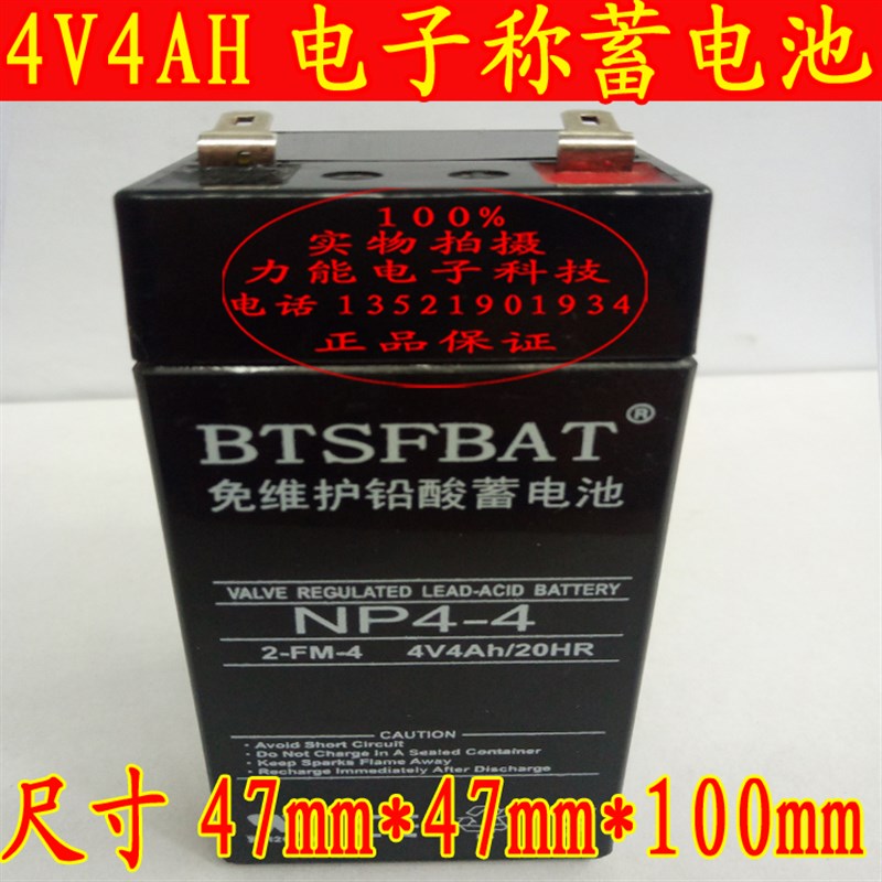 2-FM-4大容量蓄电池4V4AH友声电子秤台称儿童车应急灯电瓶