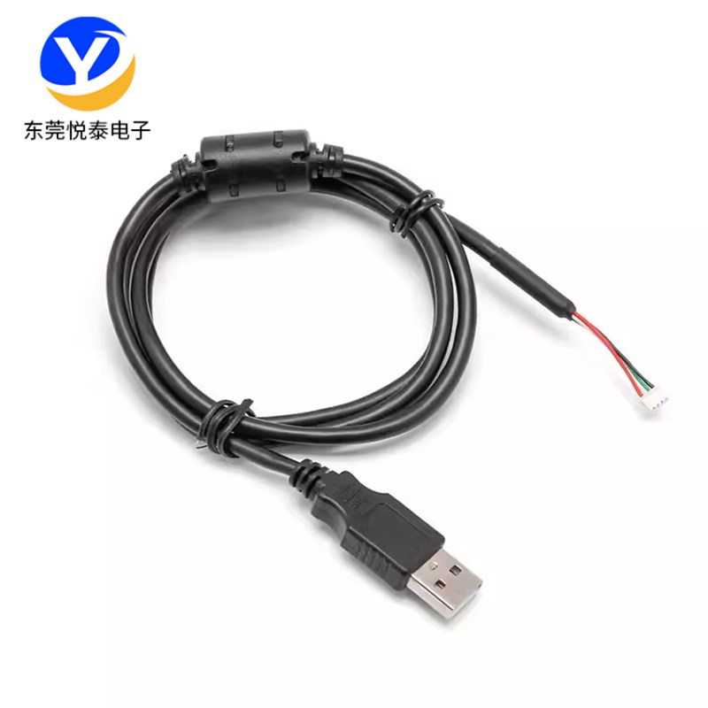 TP电容屏供电线触摸屏USB供电数据线转1.25供电线带屏蔽磁环线