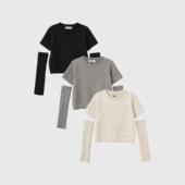 毛衣带袖 套休闲上衣女春秋 IDEA温柔韩系短袖 针织衫 现 GENERAL