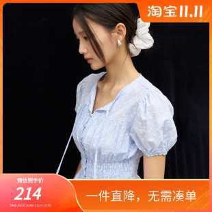 衬衫 宫廷风收褶微泡泡袖 3524 idea法式 General