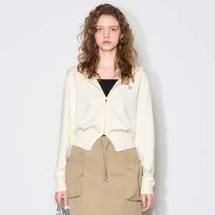 【现】General idea韩国ins风慵懒休闲运动连帽针织开衫短外套女