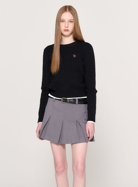 【申有娜 李彩领同款】GENERAL IDEA24撞色双层腰袢百褶短裙3508