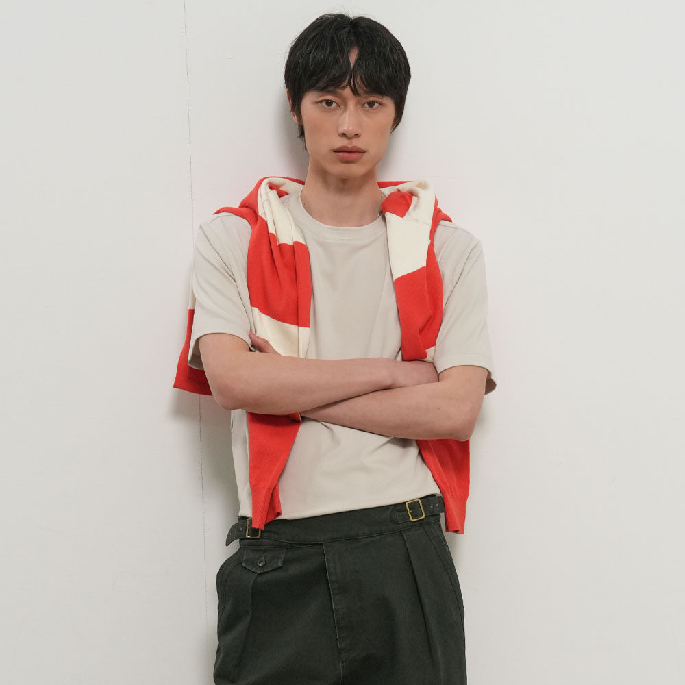 【现】GENERAL IDEA 韩国正品休闲缝线设计短袖T恤男女同款 TS003