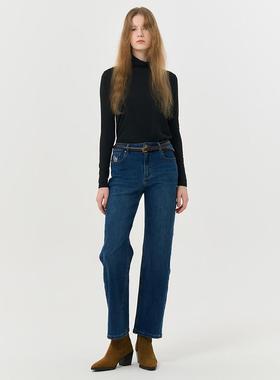 【折扣】General idea 秋冬摩登法式拉绒弹力直筒牛仔裤1502