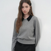 现 General idea 拼接假两件套针织衫 毛衣休闲韩系通勤上衣女