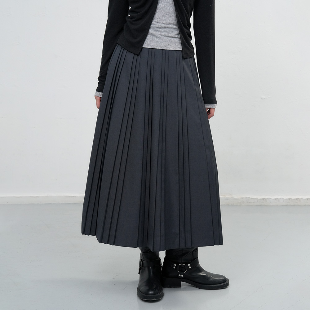 【现】General idea 都市雅致手工百褶半身长裙3502