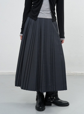 【现】General idea 都市雅致手工百褶半身长裙3502