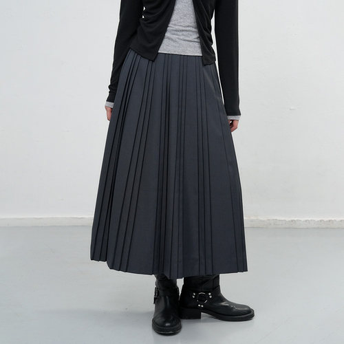 【现】General idea 都市雅致手工百褶半身长裙3502