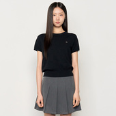 折扣 General idea莱赛尔微收腰圆领短袖 针织衫 女通勤风上衣