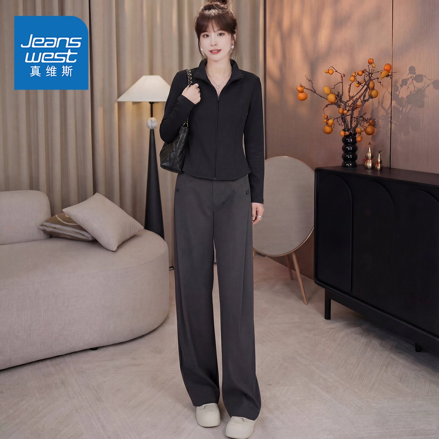 真维斯立领修身外套女2026新款韩系正肩通勤百搭短款上衣开衫卫衣,女装/女士精品,短外套,淘宝优惠券,粉丝福利购,淘宝优惠卷