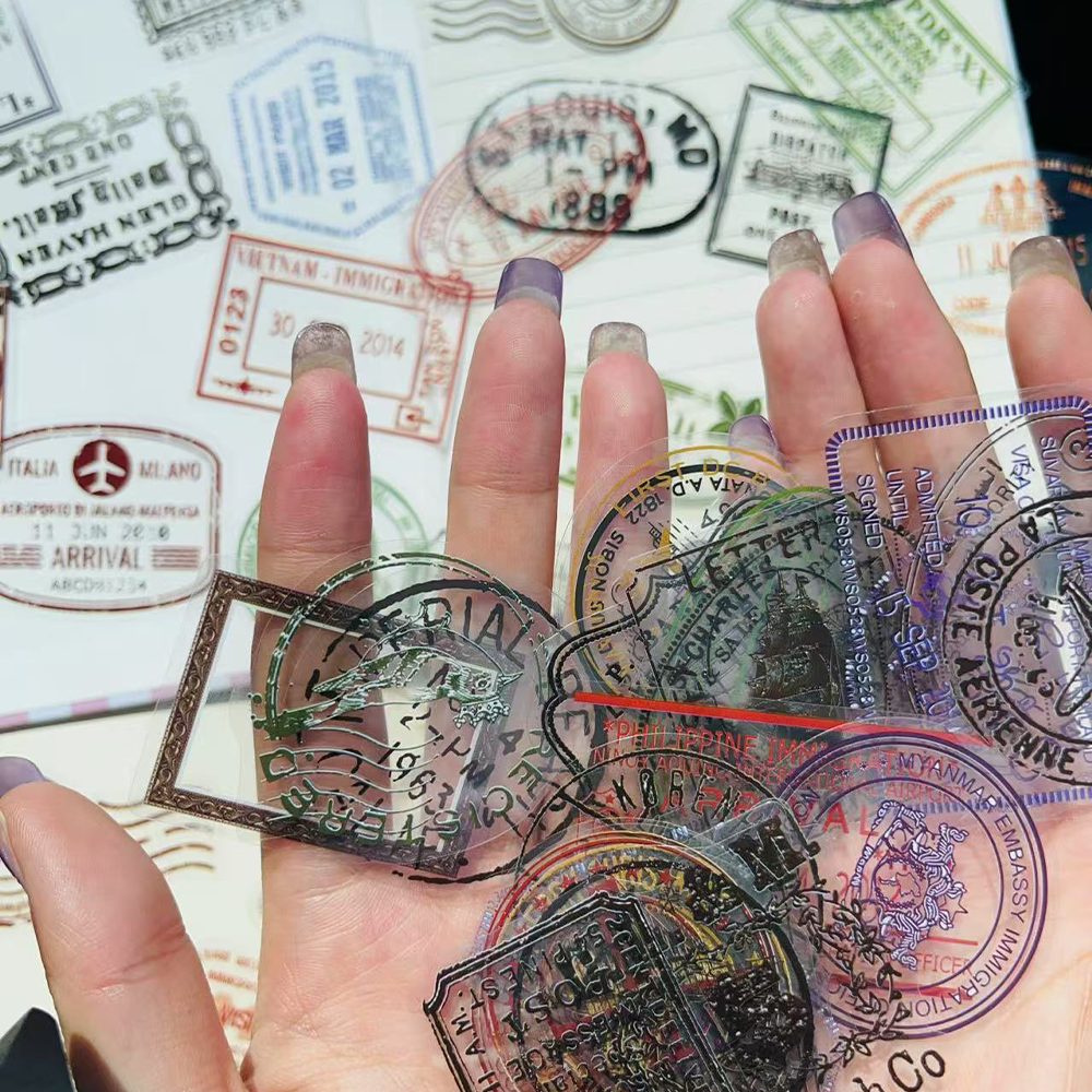 60张创意旅行邮票贴纸笔记本电脑手账手机壳行李箱DIY装饰贴画