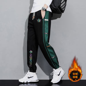 兰瑟姆三叶草2024春秋季新款运动裤卫裤男士加绒束脚裤休闲裤子女
