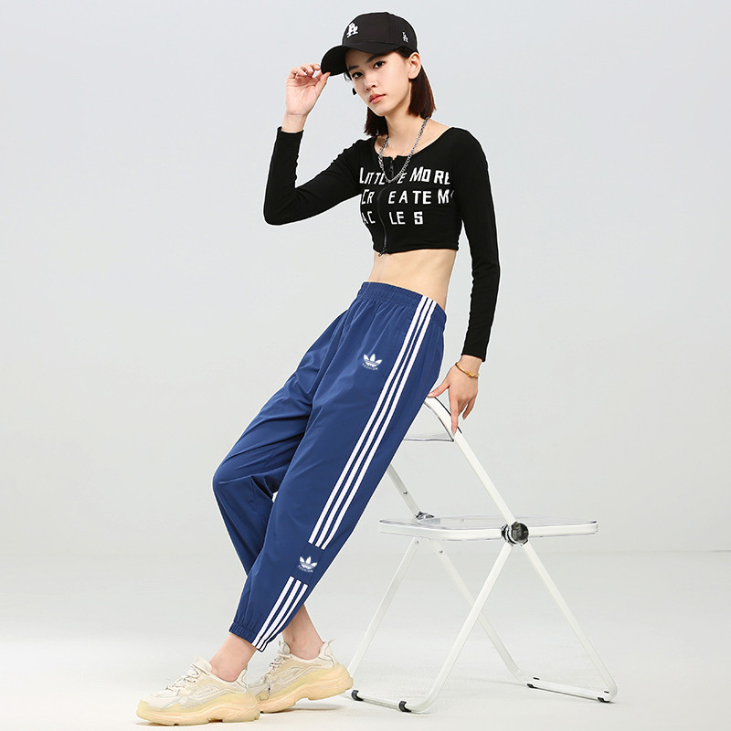 兰瑟姆三叶草2025夏季新款运动裤女冰丝束脚九分裤速干休闲裤子男