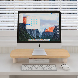 显示屏显示器垫工位高底座可爱支架收纳电脑增高架桌面实木置物架