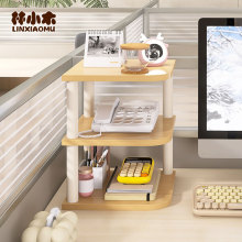 桌面转角置物架工位拐角办公桌收纳架墙角多层整理架角落实木书架