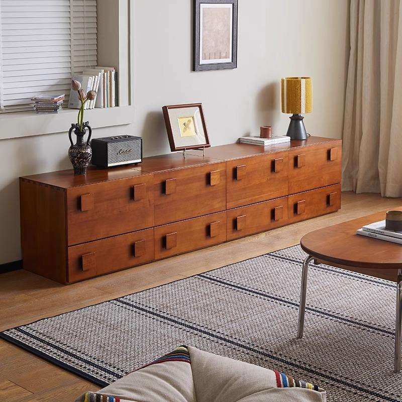 中古实木斗柜客厅靠墙储物柜卧室床头电视柜复古餐边柜落地卡门柜