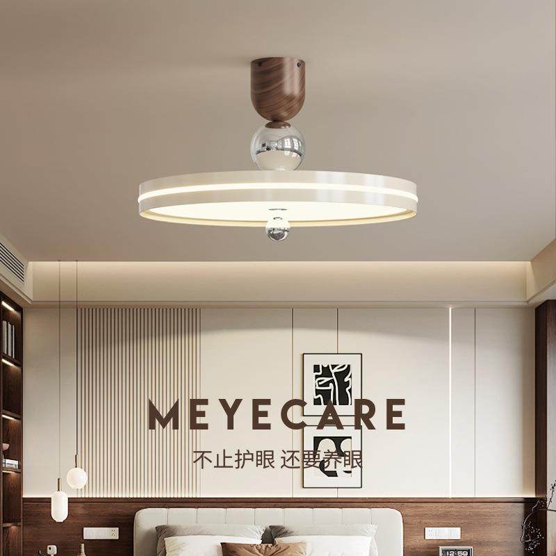 中古风飞碟卧室灯奶油风复古吸顶灯胡桃木色全光谱护眼主卧书房灯,家装灯饰光源,客厅吸顶灯,淘宝优惠券,粉丝福利购,淘宝优惠卷