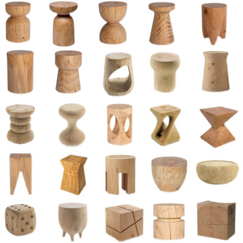 民宿实木墩子茶几创意边几北欧沙发角几木头底座树桩原木根雕凳子