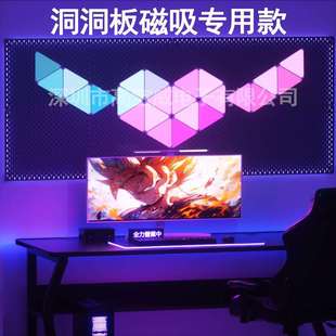 洞洞板磁吸款超薄款智能奇光板量子灯三角形拼接幻彩电竞房氛围灯