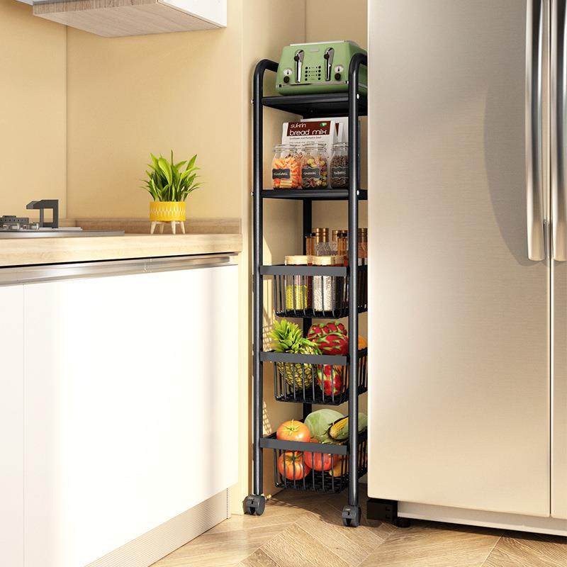 抽拉式厨房夹缝置物架落地多层多功能放蔬菜缝隙里的菜篮子收纳架,收纳整理,书桌收纳置物架,淘宝优惠券,粉丝福利购,淘宝优惠卷