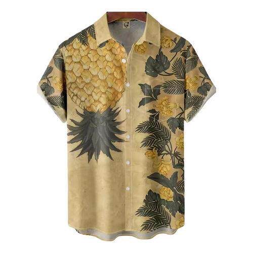Men's Flame Lion King Print Short Sleeve T-Shirt, Summer Cas