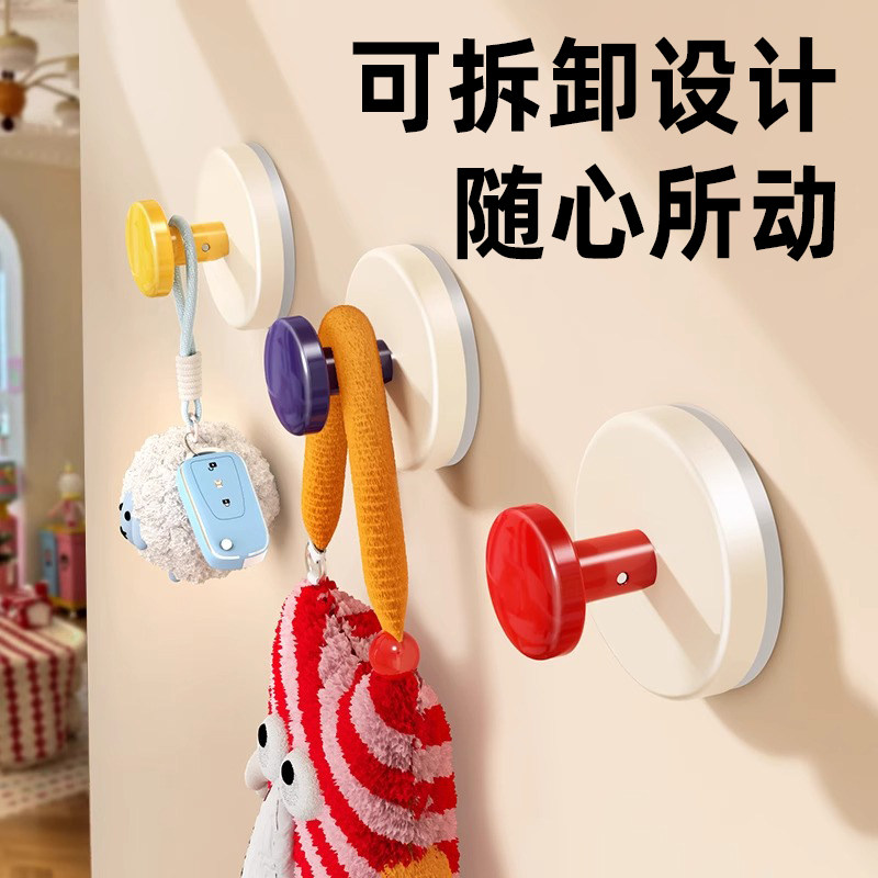 吸盘挂钩免打孔强力承重粘胶浴室卫生间门后挂衣钩厨房墙壁粘钩