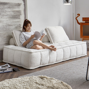 奶油风羊羔绒沙发方模块三人免洗沙发网红款 小户型沙发2022年新款