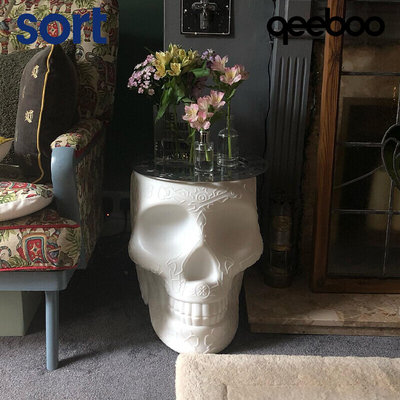 sort意大利Qeeboo骷髅凳子茶几边几现代创意装饰摆件MEXICO STOOL